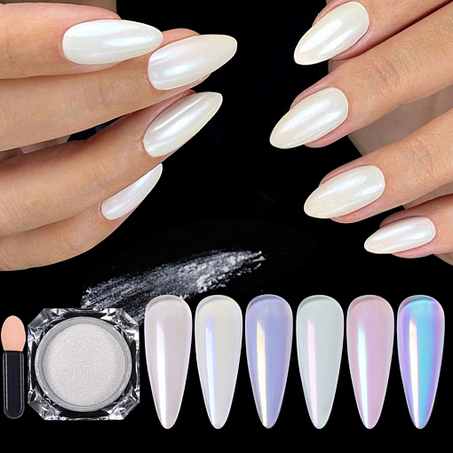 Glitter Chrome Pigment - жемчужная втирка для ногтей №07, 1 шт