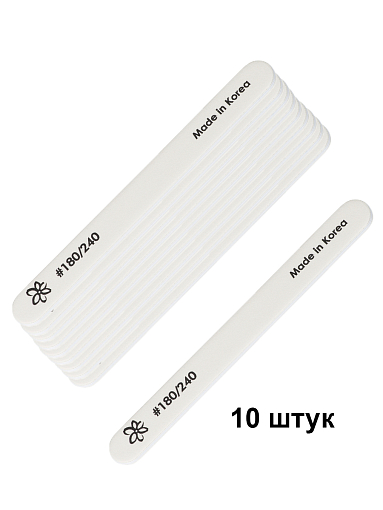 Irisk, набор №78 пилка овальная 14.5 см (белая, 180/240), 10 шт Irisk, набор №78 пилка овальная 14.5 см (белая, 180/240), 10 шт