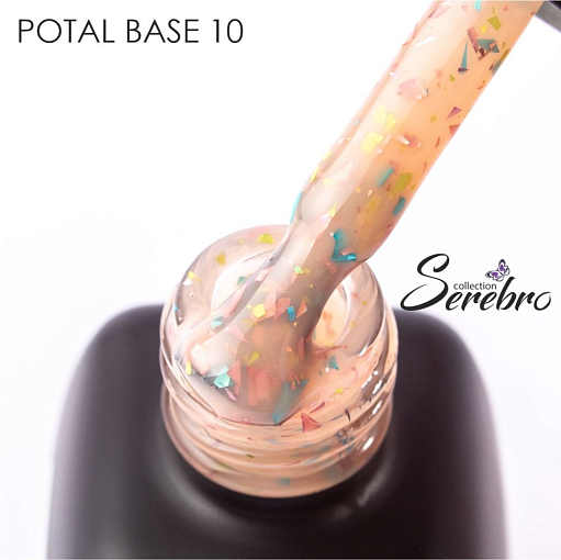 Serebro, Potal base - камуфлирующая база для гель-лака с поталью №10, 11 мл Serebro, Potal base - камуфлирующая база для гель-лака с поталью №10, 11 мл