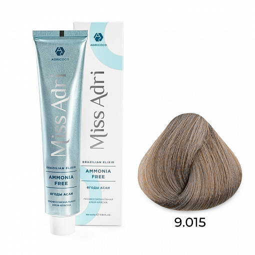 Adricoco, Miss Adri Brazilian Elixir Ammonia free - крем-краска для волос (оттенок 9.015), 100 мл