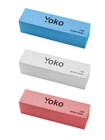 Yoko, набор бафов для натуральных ногтей (розовый, голубой, белый)