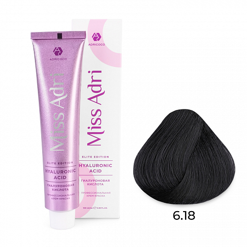 Adricoco, Miss Adri Elite Edition - крем-краска для волос (оттенок 6.18), 100 мл
