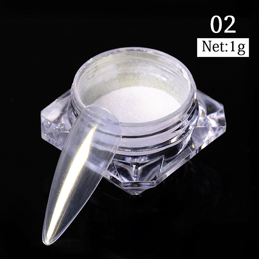 Glitter Chrome Pigment - жемчужная втирка для ногтей №02, 1 шт Glitter Chrome Pigment - жемчужная втирка для ногтей №02, 1 шт
