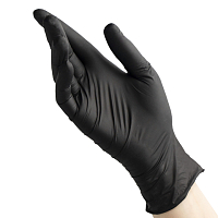 Benovy, Nitrile Chlorinated - перчатки нитриловые (черные, M), 50 пар