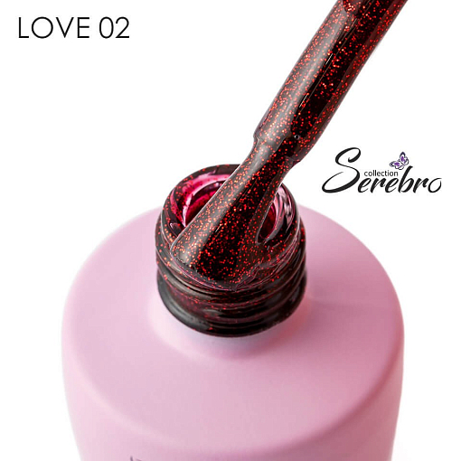 Serebro, гель-лак с блестками "LOVE" №02, 8 мл Serebro, гель-лак с блестками "LOVE" №02, 8 мл