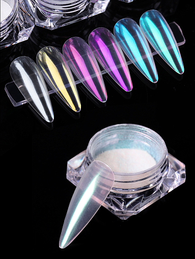 Glitter Chrome Pigment - жемчужная втирка для ногтей №07, 1 шт