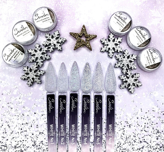 Serebro, дизайн для ногтей "Магия блеска" WHITE №02