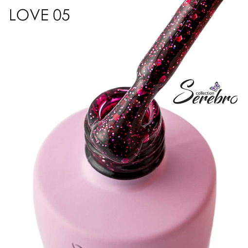 Serebro, гель-лак с блестками "LOVE" №05, 8 мл Serebro, гель-лак с блестками "LOVE" №05, 8 мл