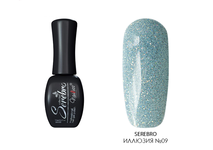 Serebro, гель-лак "Иллюзия" (№09), 11 мл Serebro, гель-лак "Иллюзия" (№09), 11 мл