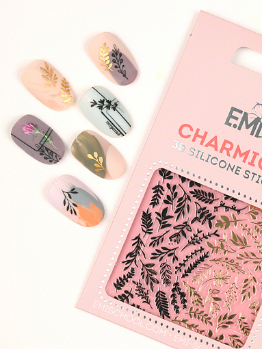 EMI, Charmicon 3D Silicone Stickers - 3D-наклейки для ногтей №143 (Веточки)