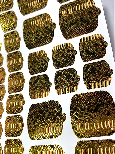 Anna Tkacheva, наклейки пленки для педикюра с фольгой VIP-036