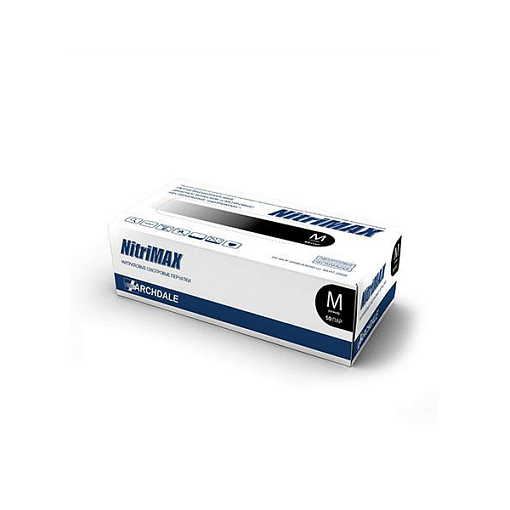Archdale, перчатки для маникюриста нитриловые Nitrimax (черные, XS), 50 пар