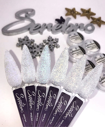 Serebro, дизайн для ногтей "Магия блеска" WHITE №02