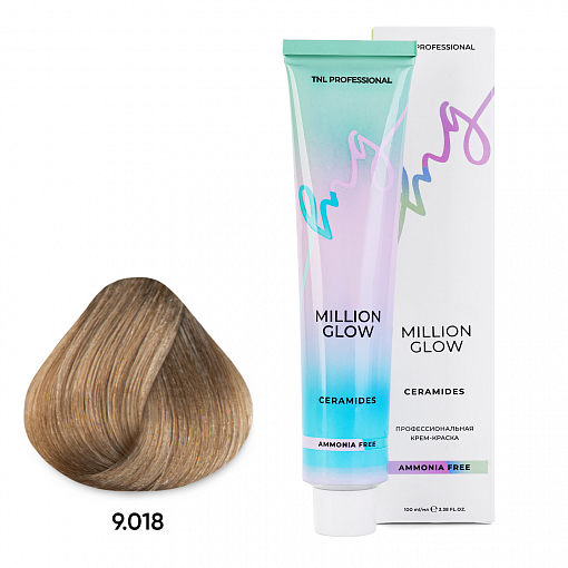 TNL, Million glow Ammonia free collection Ceramides - крем-краска для волос (оттенок №9.018), 100 мл