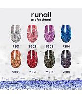 RuNail, набор гель-лаков светоотражающих Shimeria Potal (8 оттенков по 7 мл)