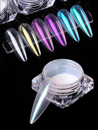 Glitter Chrome Pigment - жемчужная втирка для ногтей №06, 1 шт