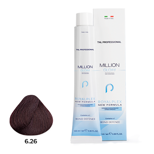 TNL, Million Gloss - крем-краска для волос (6.26 Темный блонд фиолетовый красный), 100 мл TNL, Million Gloss - крем-краска для волос (6.26 Темный блонд фиолетовый красный), 100 мл