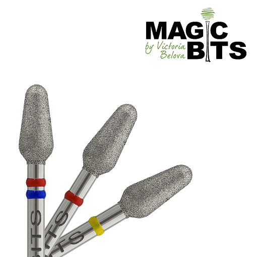 Magic Bits, набор алмазная фреза бутон (4.0 мм, средне-мягкая), 2 шт